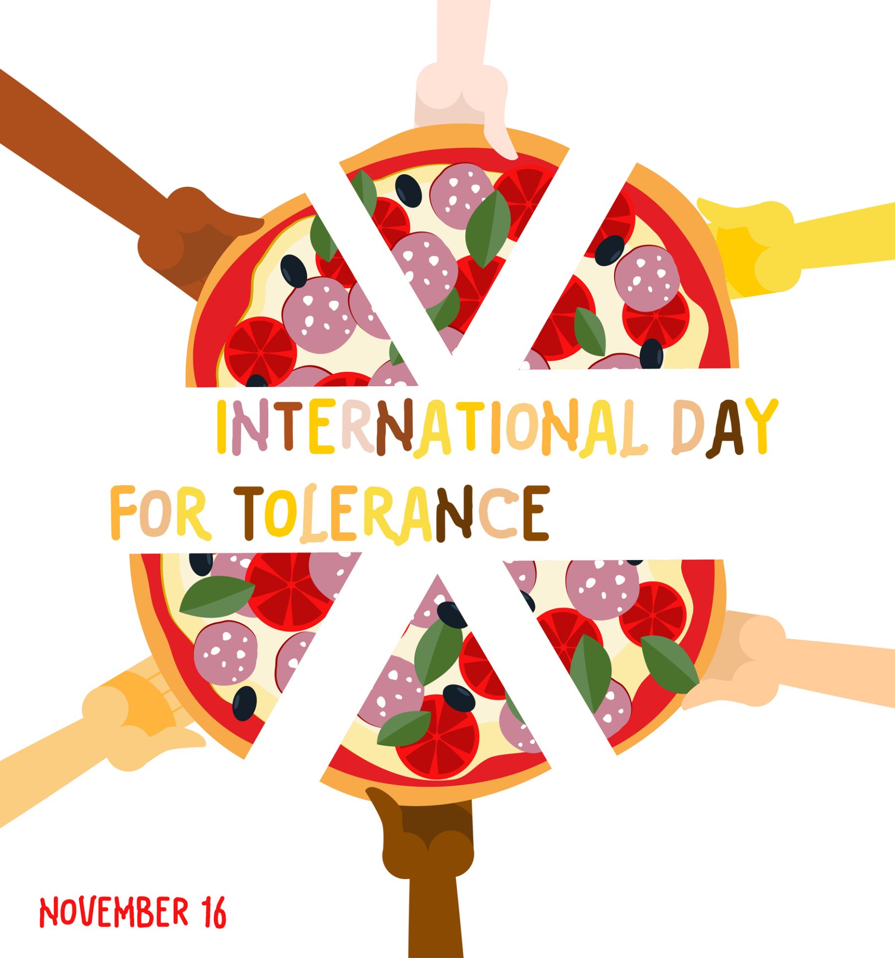 International Day for Tolerance circle with hands