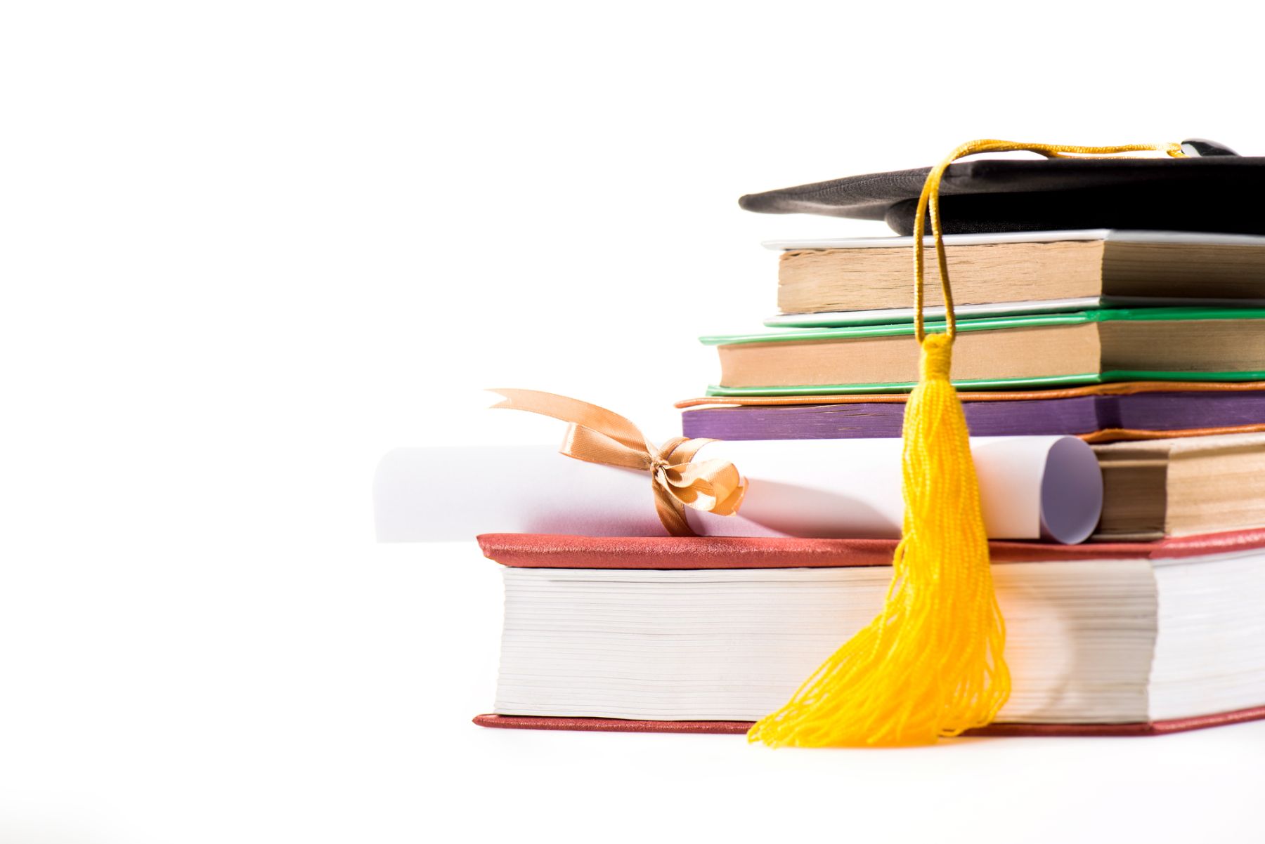 Books and a graduation cap