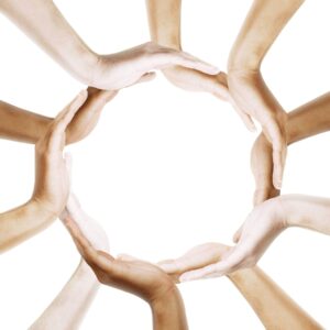 Hand circle connected by palms