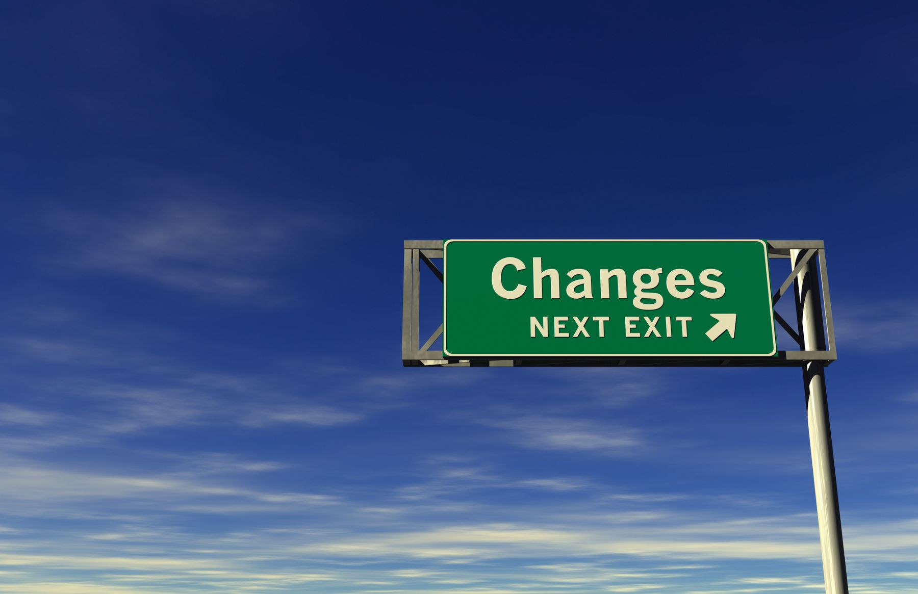Changes exit sign on freeway