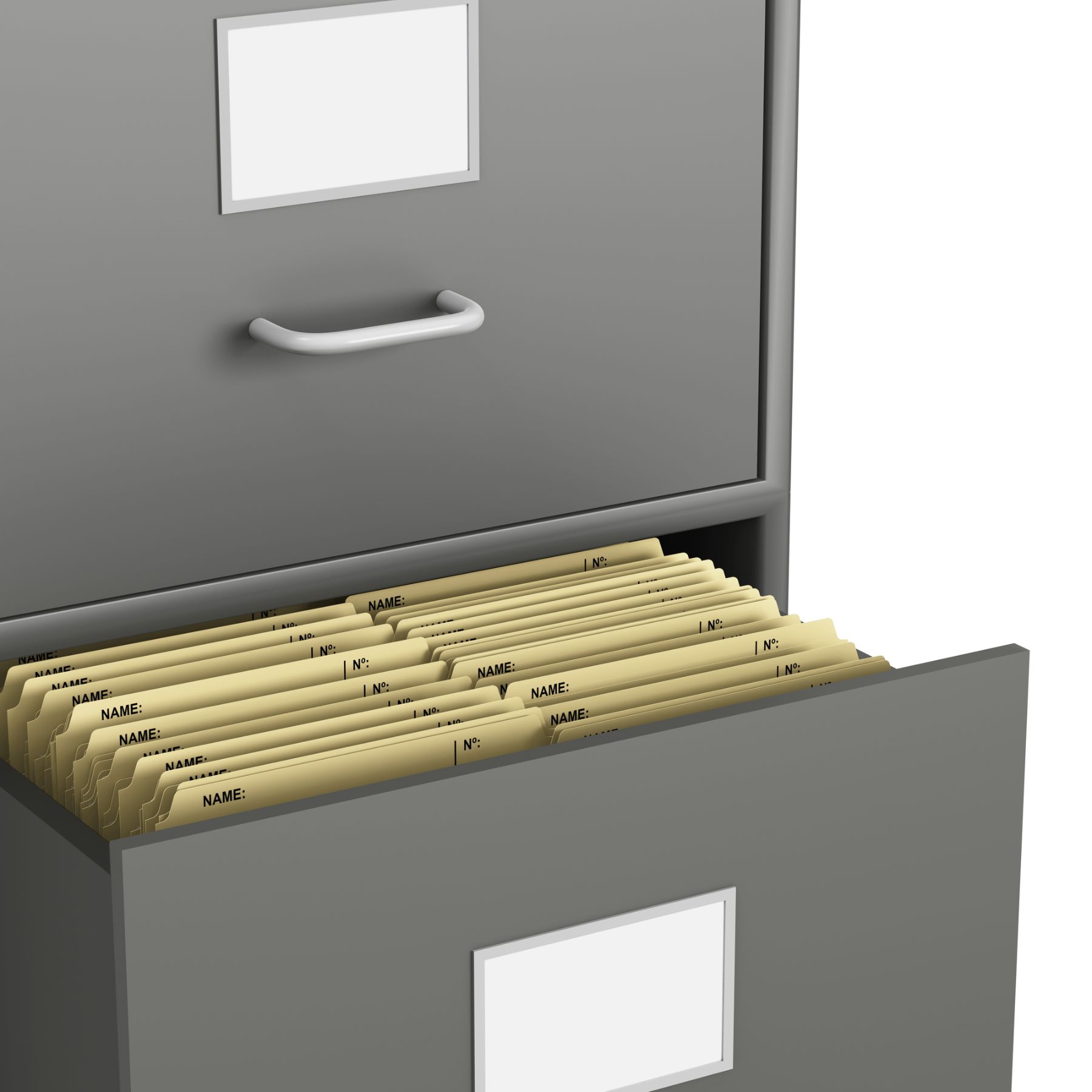 Open file cabinet drawer