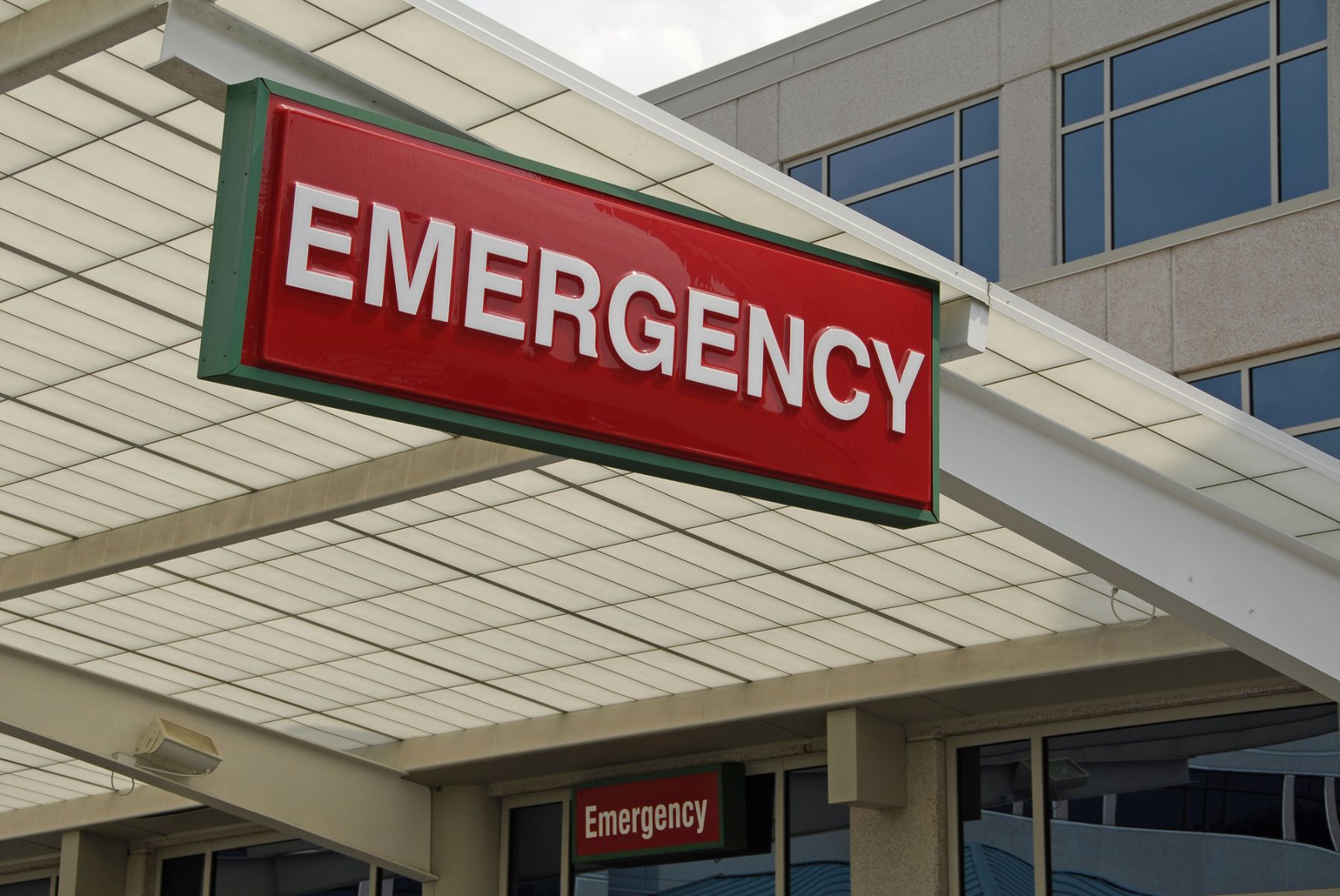 Emergency sign at hospital