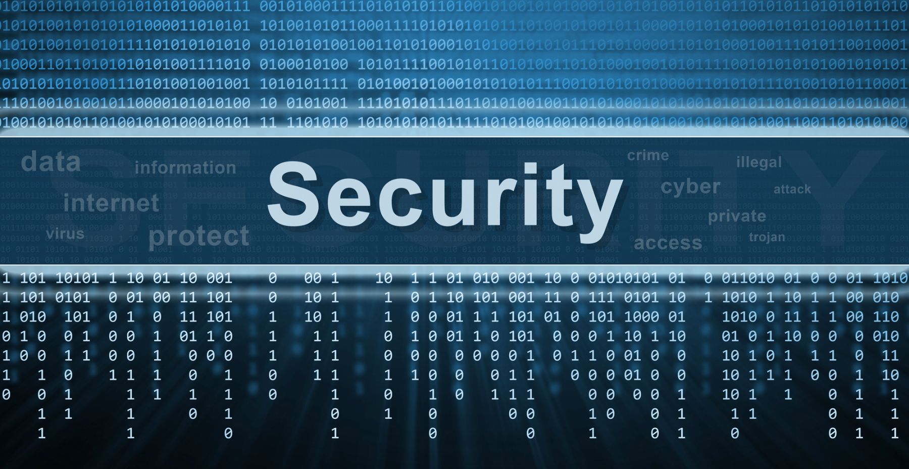 Security shown on a blue background