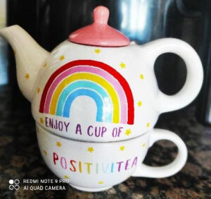 Tea Pot with Rainbow