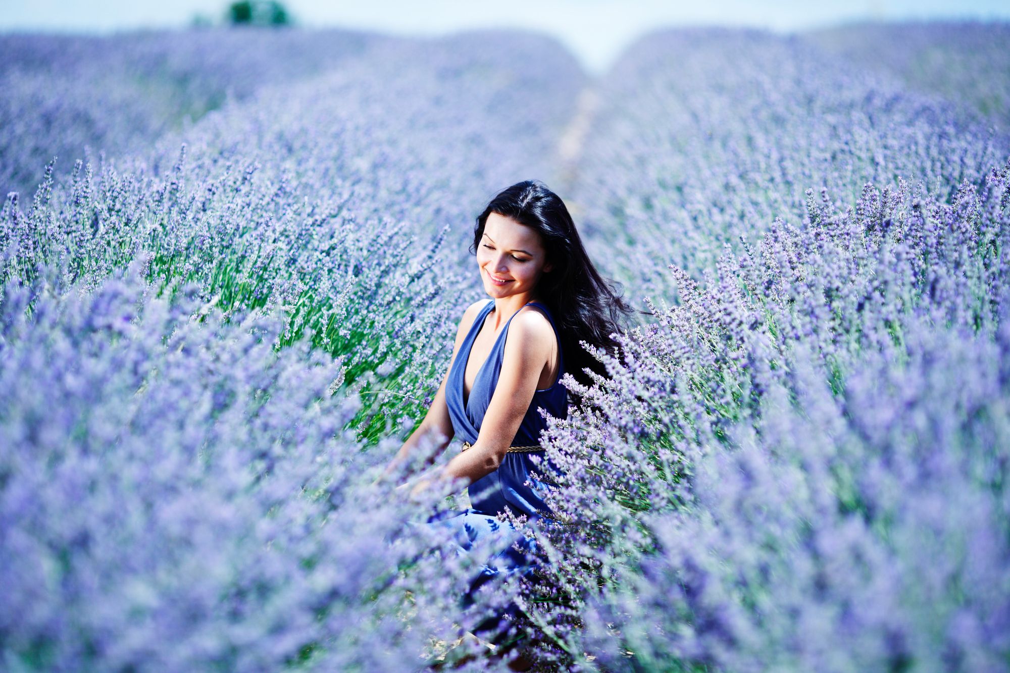 woman in a lavender field