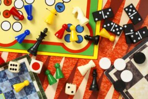 game pieces from different games