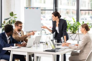 team members communicating to each other
