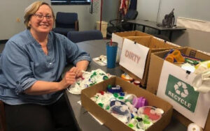 Diane at donation center
